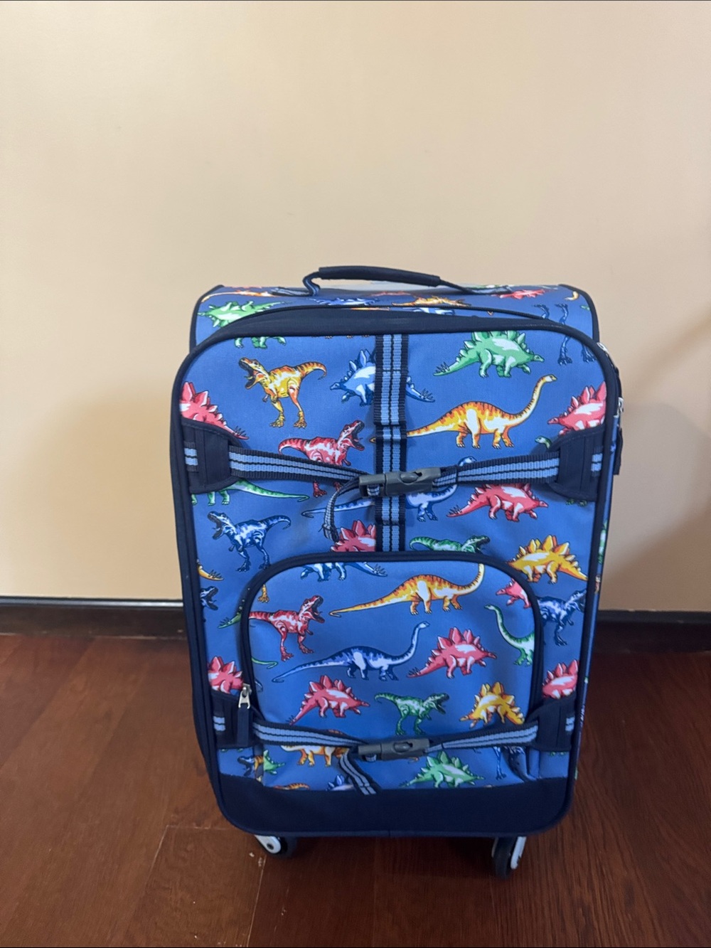 Pottery Barn Kids Blue Dinosaur Rolling Suitcase luggage